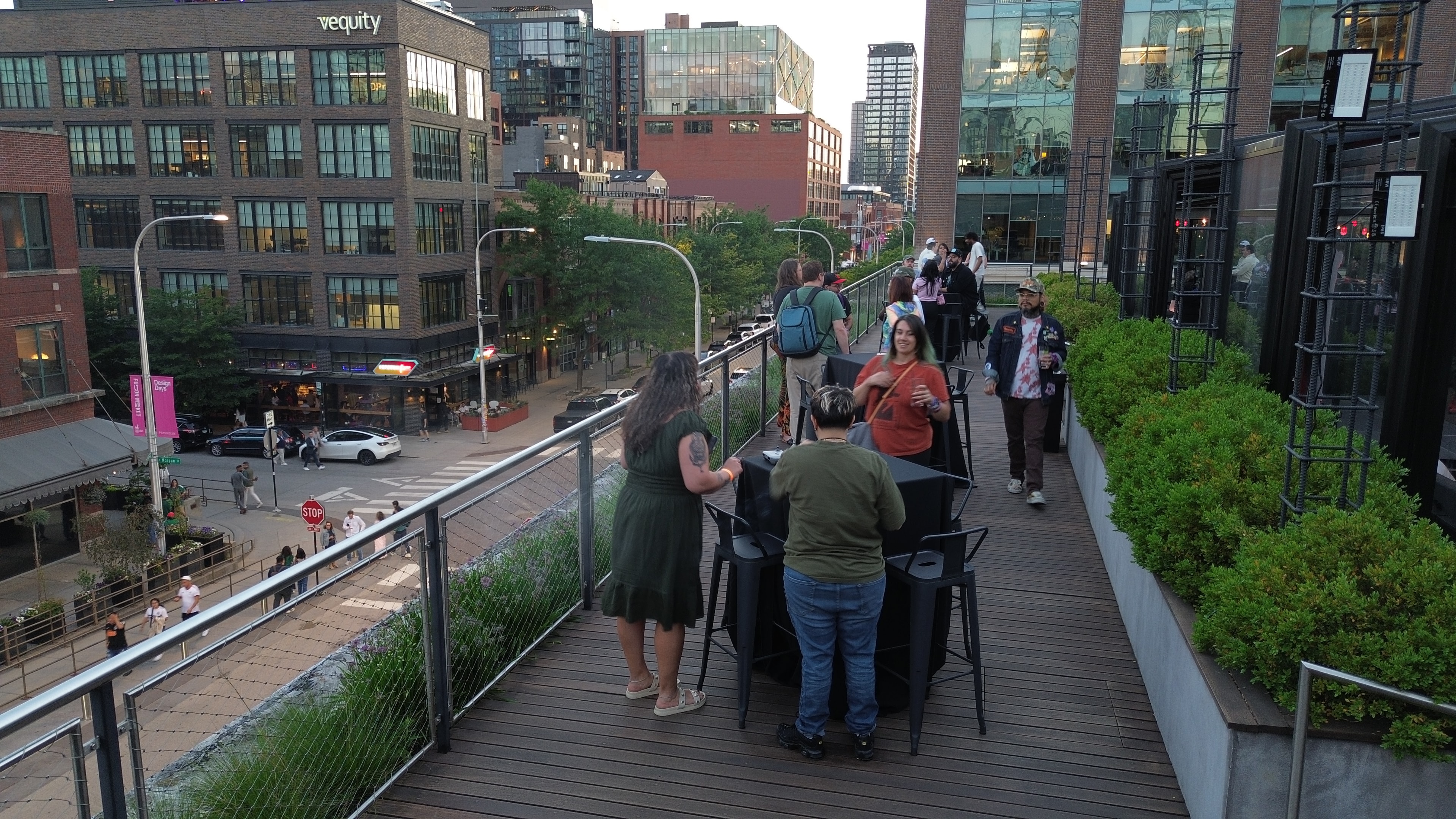 Overhead aerial shot of The Launch Party